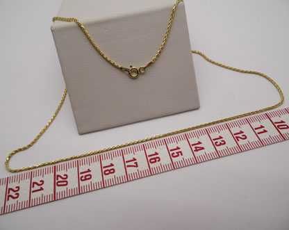 Ażurowy łańcuszek srebro złocone 45 cm. 1,3 mm.