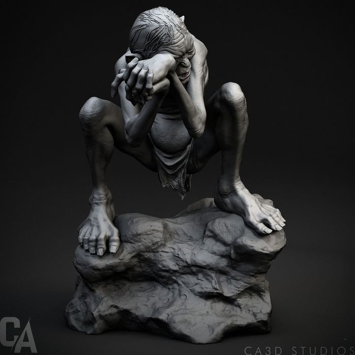 Figurka 3D  Gollum– Fan Art, druk 16K