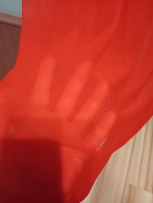 Czerwona haleczka koszulka nocna z koronką