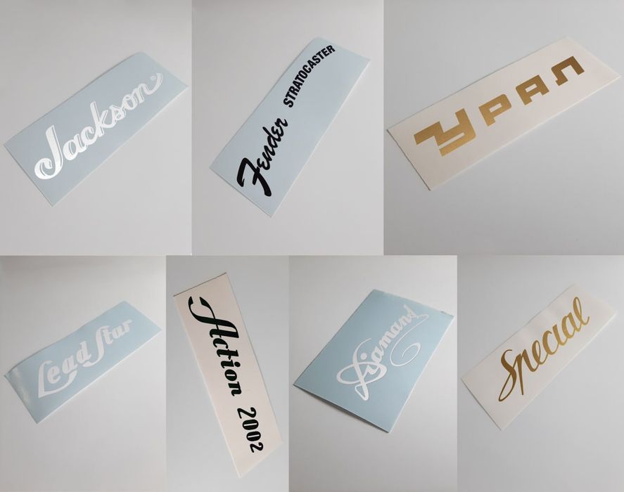 Наліпка логотип на гриф електрогітари бас гітари