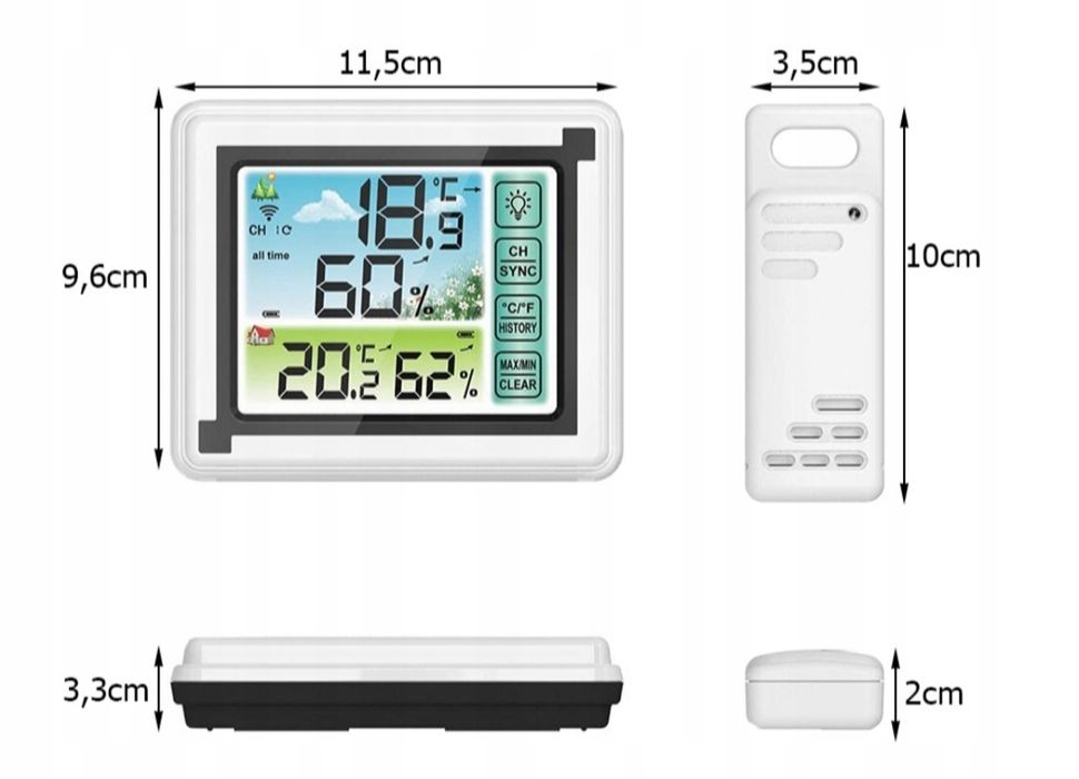Bezprzewodowa stacja pogody pogodowa higrometr