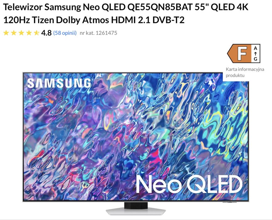 TV Samsung 55’ QLED 4K