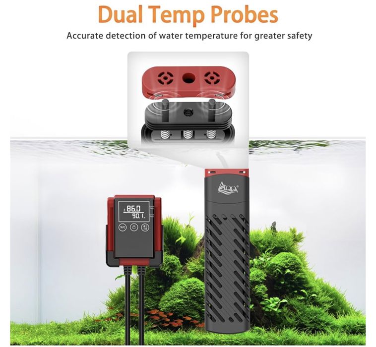 Grzałka do akwarium 200W dla 20-40 Gal.Grzałka cyfrowy termostat