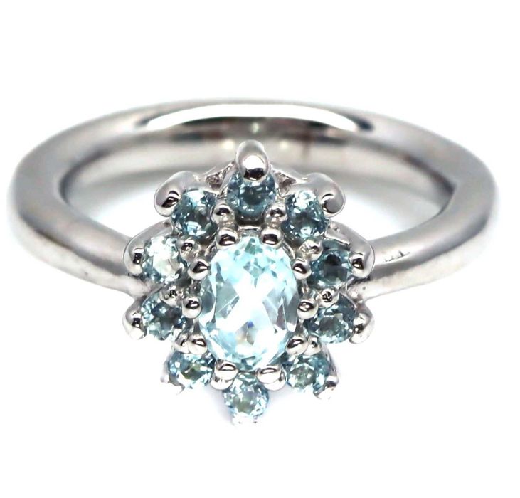 Pierścionek Srebrny 925 Naturalny Topaz R 11