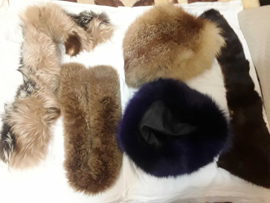 Воротники и шапки натуральный мех