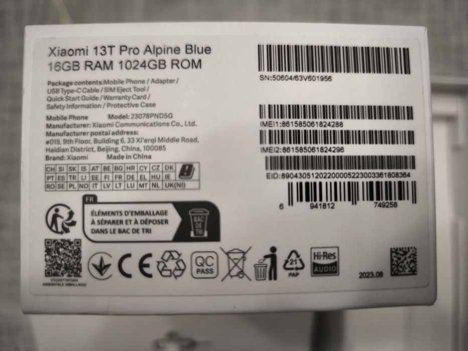 Smartphone 13 T pro 5G 1Tb Xiaomi.