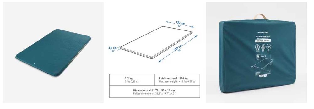 Colchao auto inflavel duplo 200x 132 cm