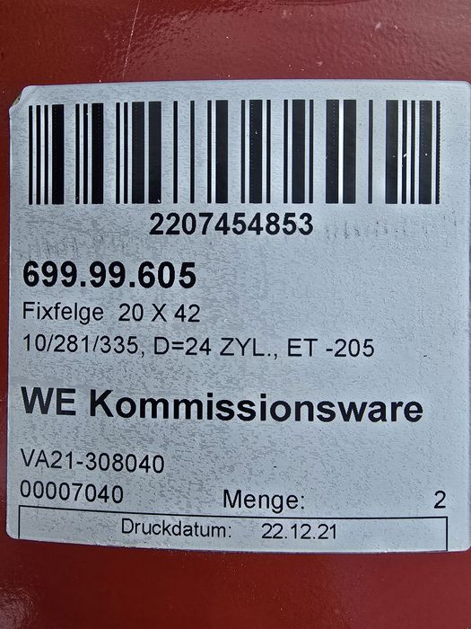 Felgi Fendt Deutz JD MF NH 20X42