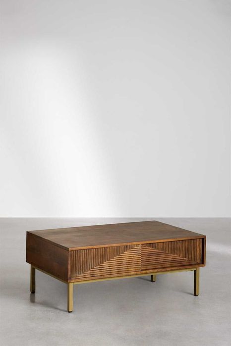 Mesa de centro retangular 100x60 cm em madeira de manga Sklum