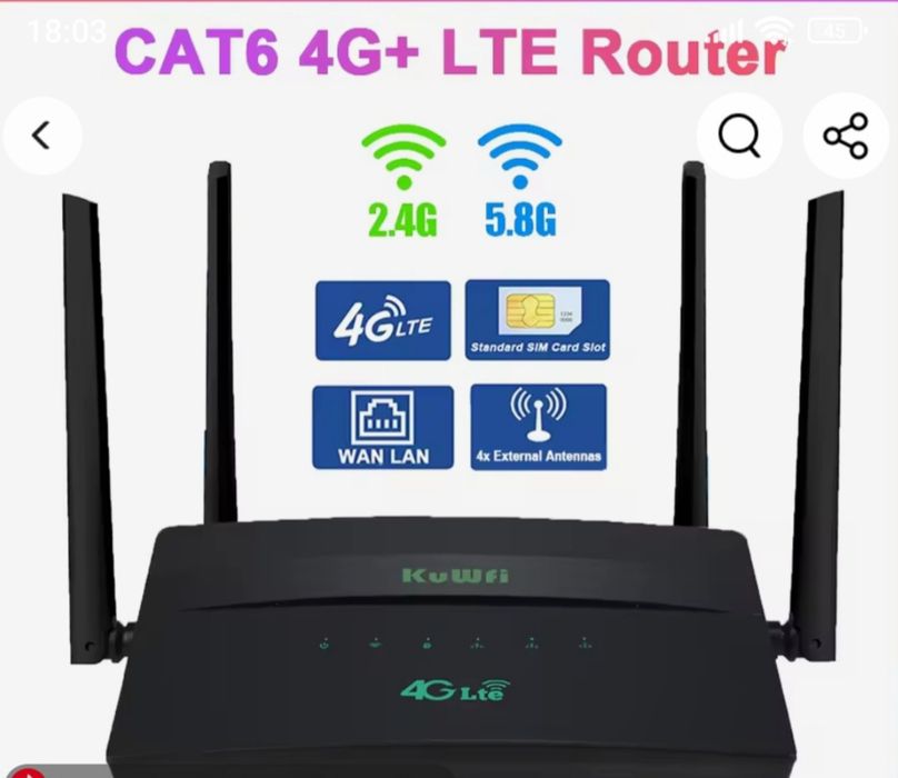 Router p/cartão SIM 4Lte/5G Livre
