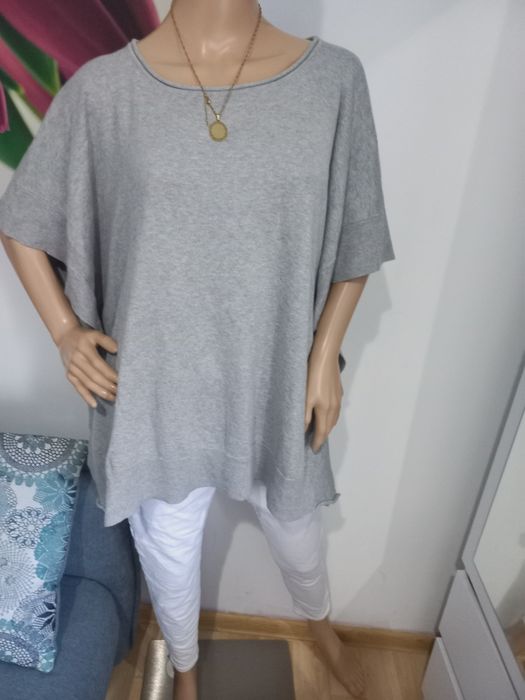 Luźny oversize sweterek wiosna z kaszmirem L xl