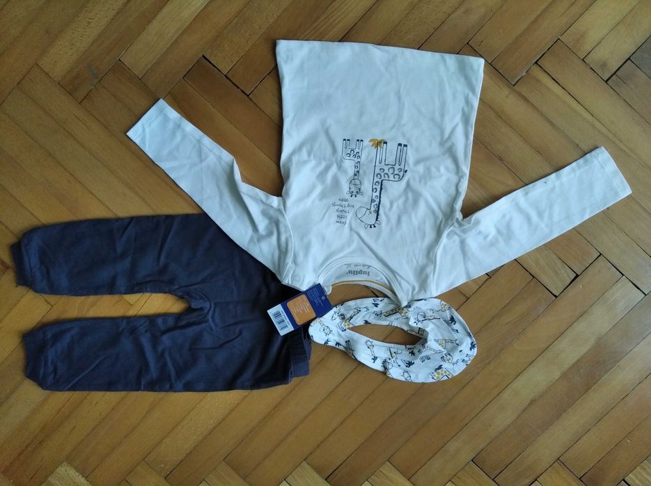 Komplet zestaw 3 szt bluzka+spodnie rozm 74/80 NOWE Z METKĄ
