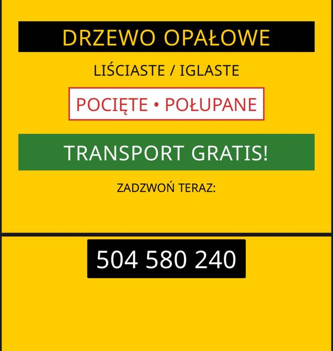 drzewo opałowe transport gratis