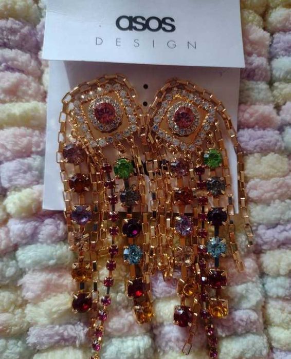 ASOS/ Wytworne, duże, Bogato zdobione kolczyki z Londynu, NOWE