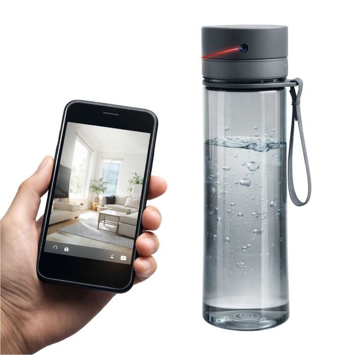 Kamera wifi szpiegowska w butelce pluszaku w oku misia w torebce