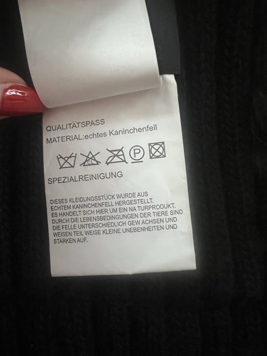 Kamizelka futrzana z królika czarna mięsista długa futro naturalne