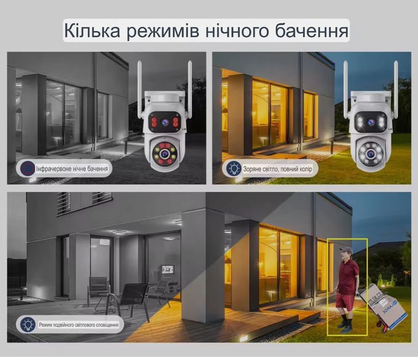 Wi-Fi IP камера LS Vision 8МП, двойной объектив, ночное видение, звук