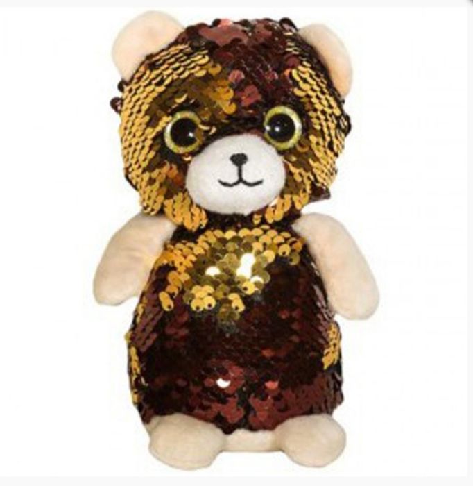 Іграшка плюшевий ведмедик."Глазастик" у паєтках перевертишах.