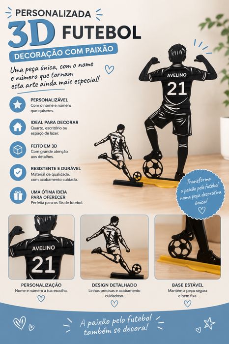 Figura decorativa de futebol personalizada