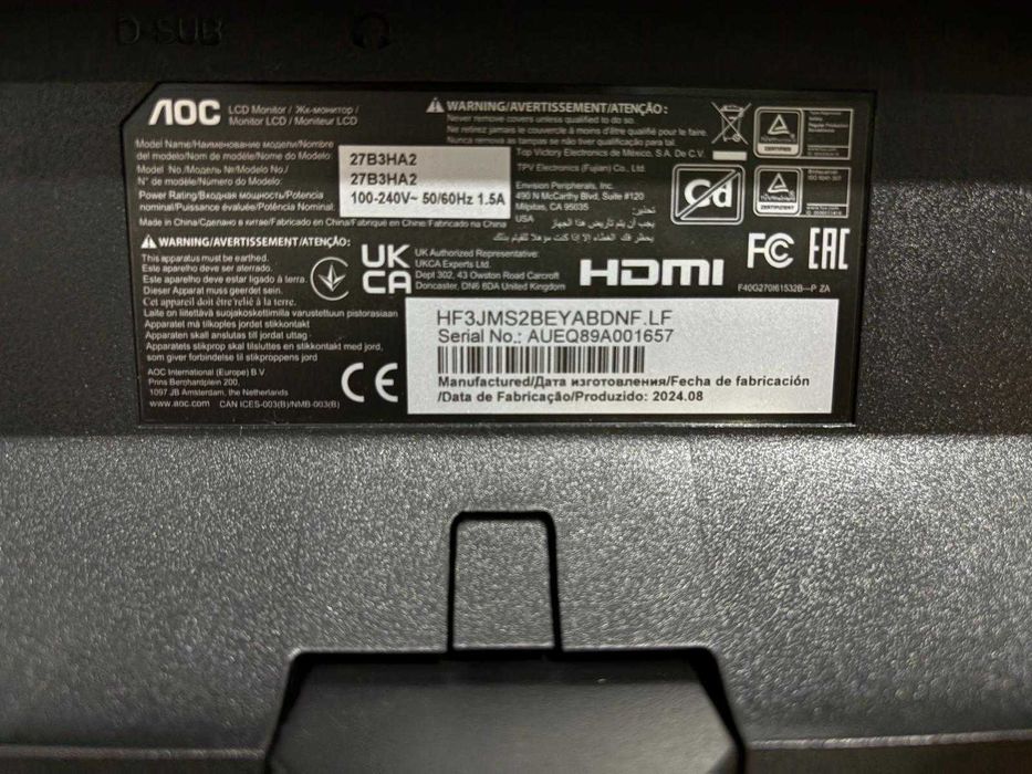 Monitor AOC 27B3HA2 (27'' - 1 ms - FHD - 100Hz)