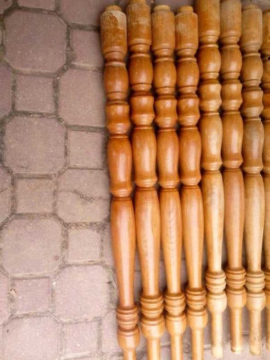 Tralki dębowe + słupki - balustrada - lite drewno - stan bdb !!!