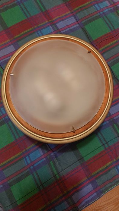 Candeeiro de Tecto Elegante Castanho/Dourado