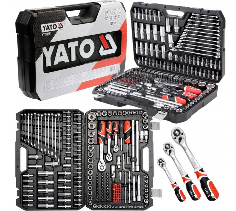 zestaw narzędziowy kluczy 216 elementów akcesoria garażowe walizka fv