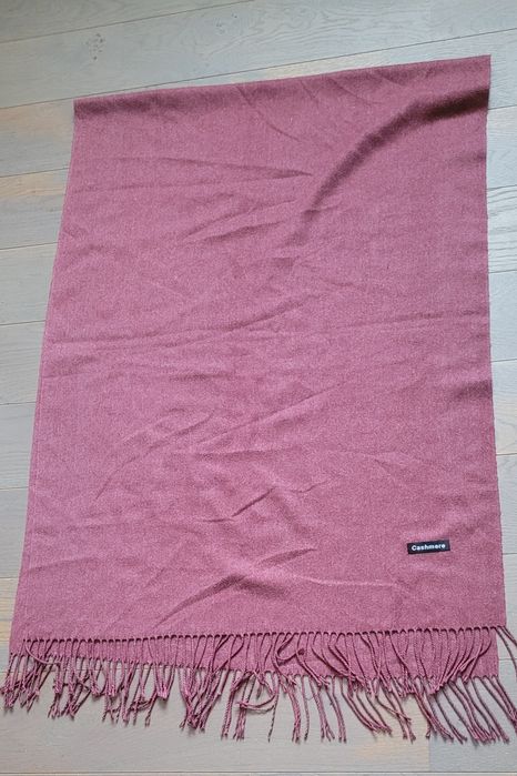 Шарф широкий палантин кашемировый цвет бордо марсала размер 190 х 66 с