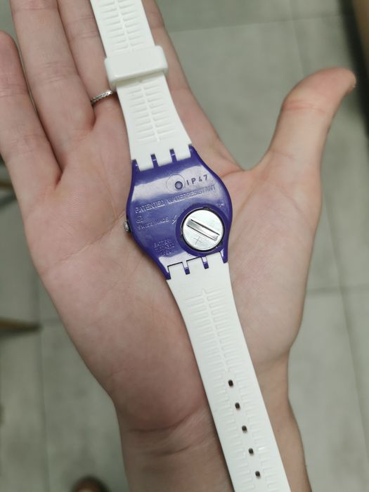 Zegarek swatch gent fioletowy biały