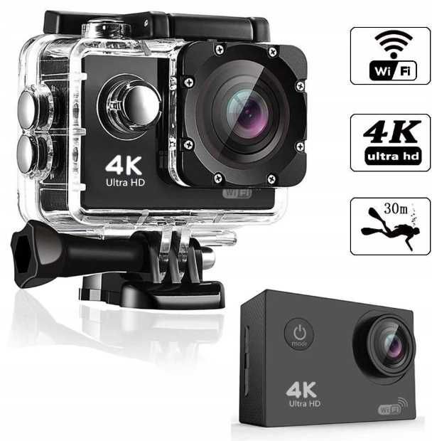 Kamera sportowa 4k full hd 30m nurkowanie plus uchwyty