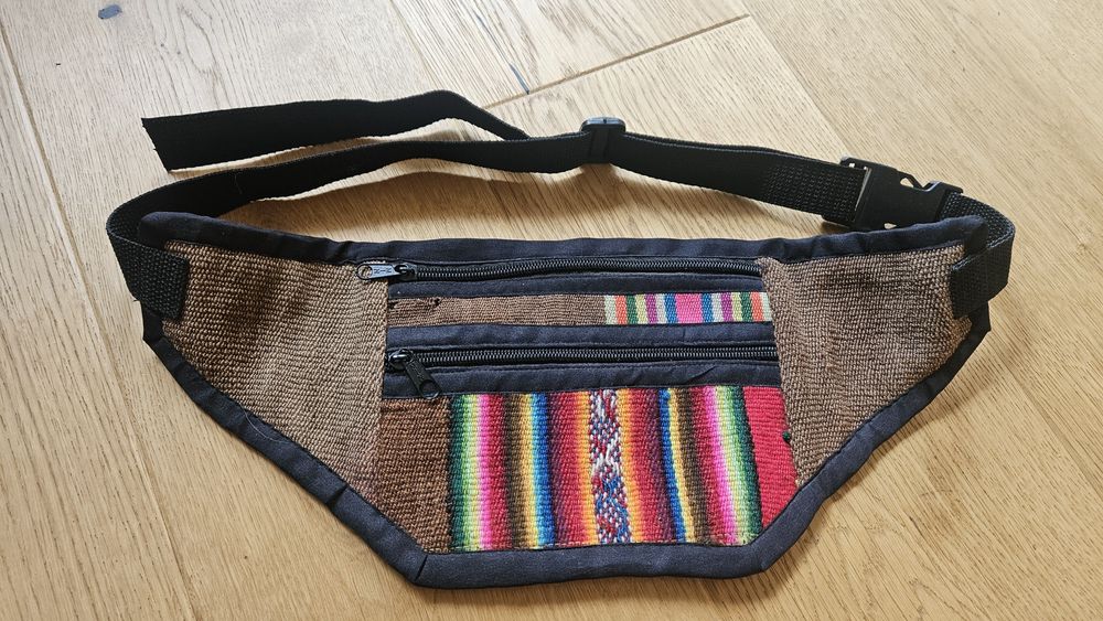 Nerka kangurka z Peru etno boho tkany materiał Andy kolorowa