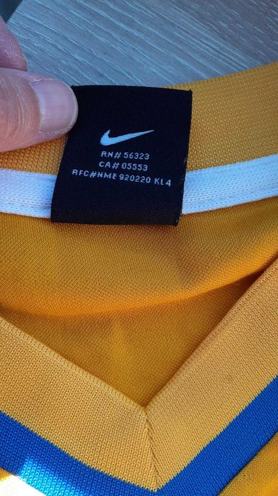 Camisola manga comprida Amarela e azul Nike template 1990's Football Tshirt Jersey XL