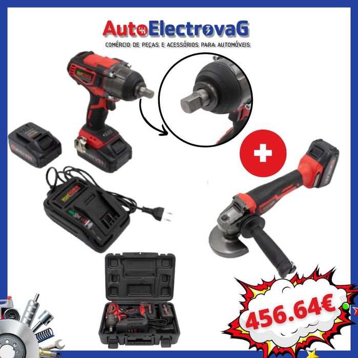 KIT CHAVE IMPACTO 1/2 + REBARBADORA - 18V