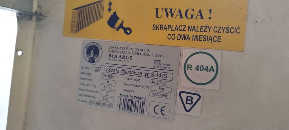 Szafa chłodnicza typ S-147S Bolarus