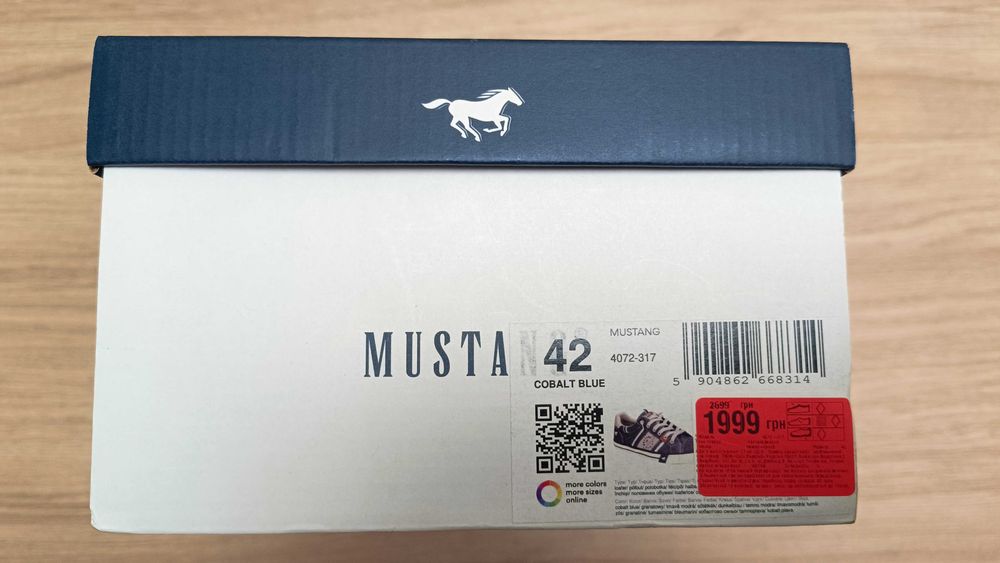 Чоловічі кеди низькі Mustang, 42 розмір, колір темно-синій