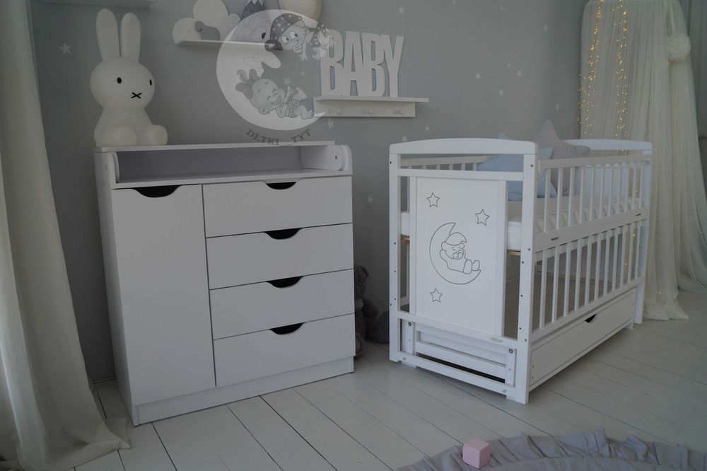 ліжечко+комодик , комод пеленальний ліжечко НОВІ