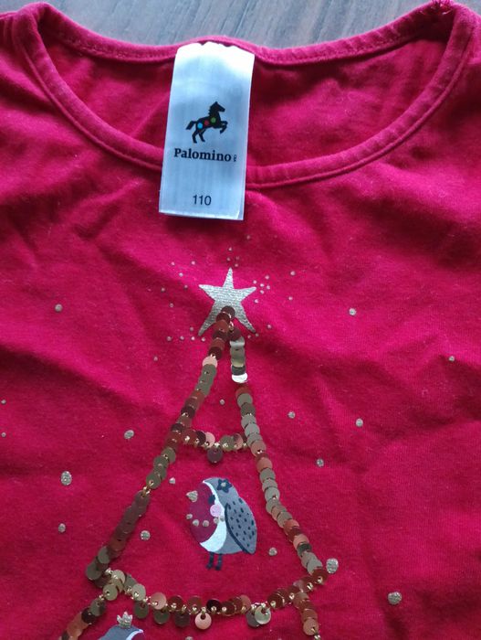 Bluzka czerwona świąteczna 98/104