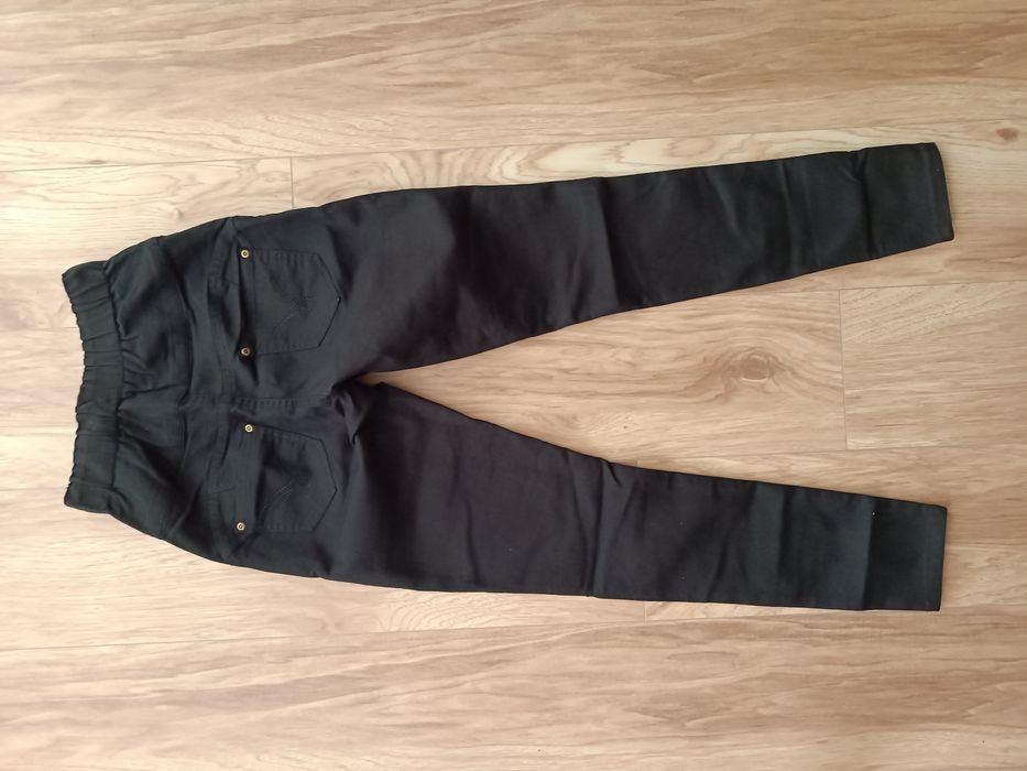 Czarne jegginsy z wysokim stanem rurki XS/S 34/36 avon długie