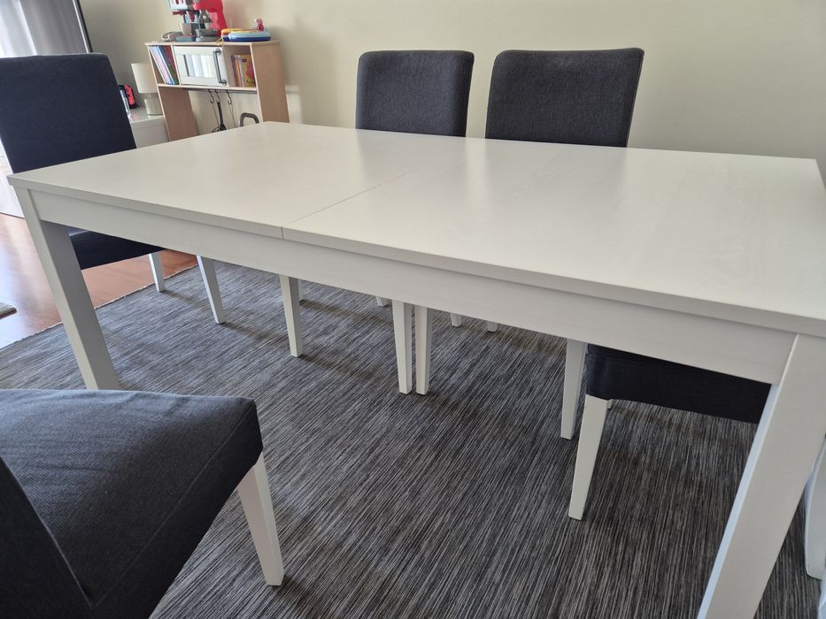 Mesa extensivel com 6 cadeiras Herinksdal - IKEA