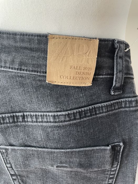 Grafitowe nowe spodnie jeansy zara S