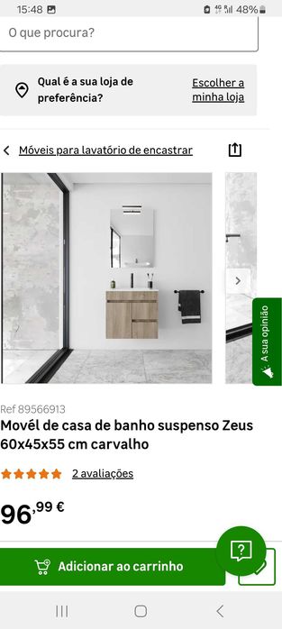 Móvel suspenso para casa de banho