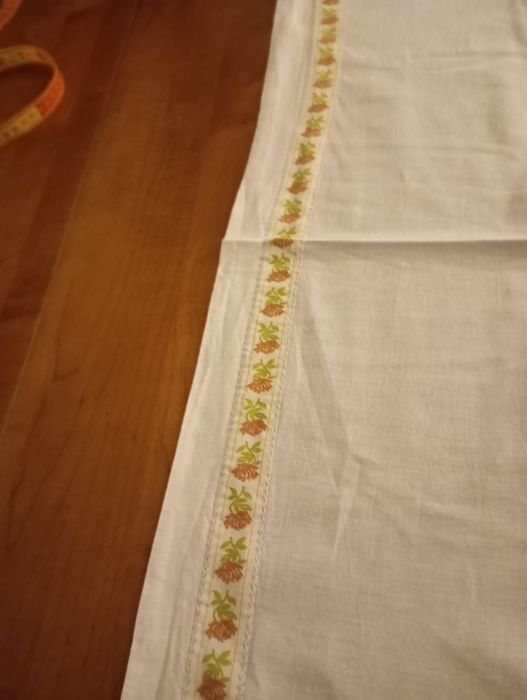 Lençol branco antigo de 1,55 x 1,90 cm