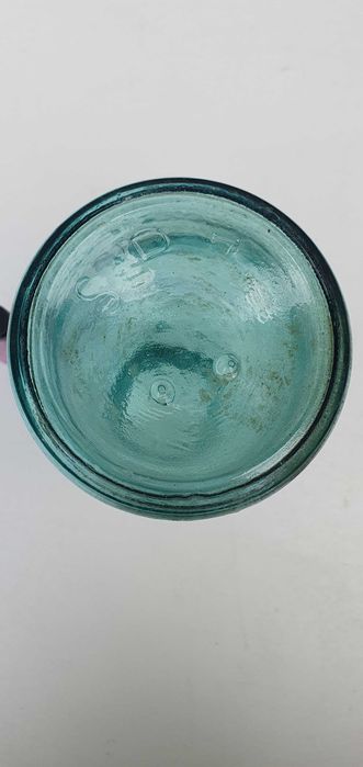 Butelka ZPS niebieskie szkło ozdobna