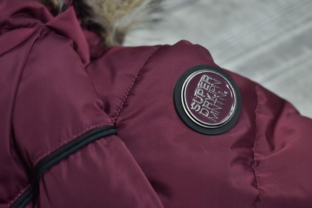 Superdry Glacier Bordowa Ocieplana Kurtka Damska Parka L