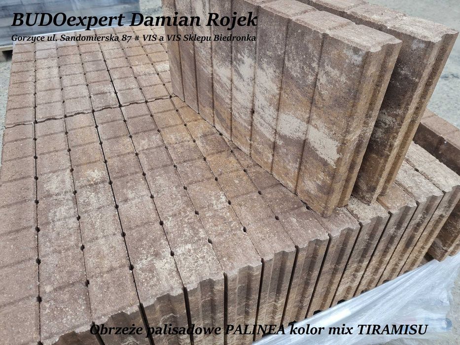 Obrzeże palisadowe gładkie nowoczesne GIGANTE Bianco Nero Platino