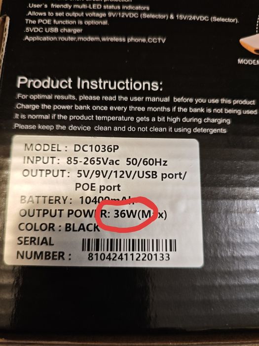 UPS (ИБП), ДБЖ  для роутера, DC-1018(36), 10400 ма*г, 18 та 36 Вт, опт