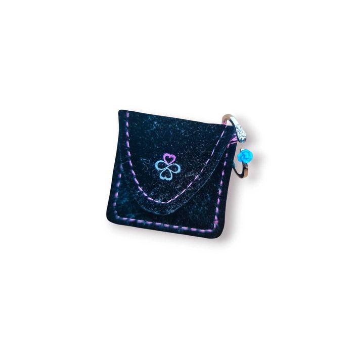 Conjunto Artesanal – Bolsinha Veludo + Anel