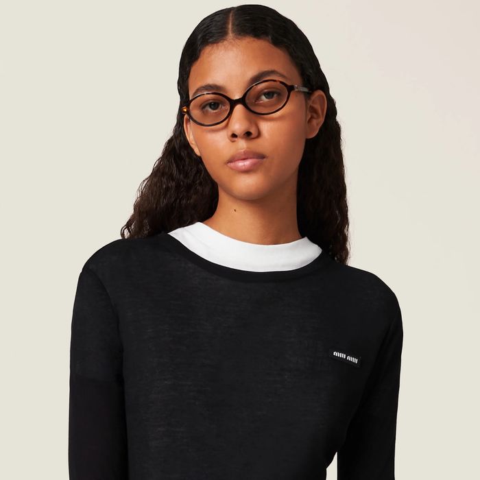 Подовжений лонгслів Miu Miu