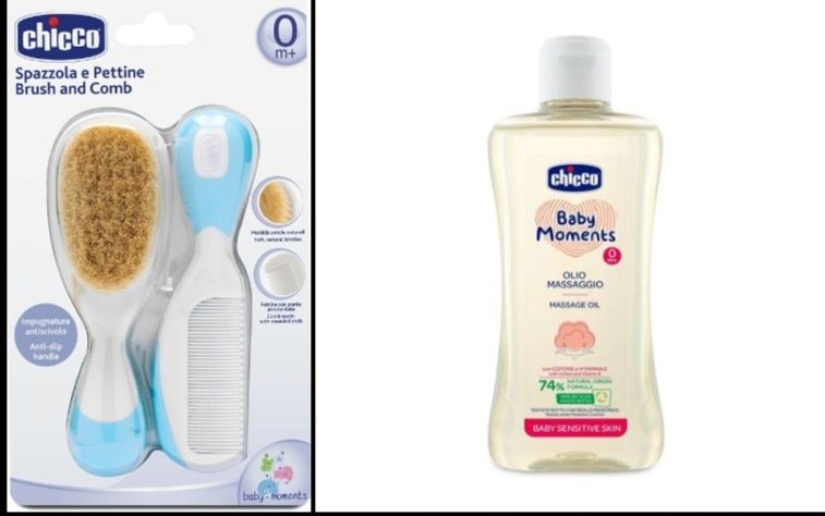 Нове Chicco олійка і розчісочки гарний подарунок новонародженому