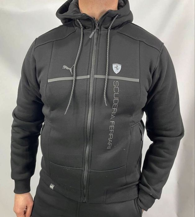 Мужской спортивный костюм Puma зимний теплый на флисе